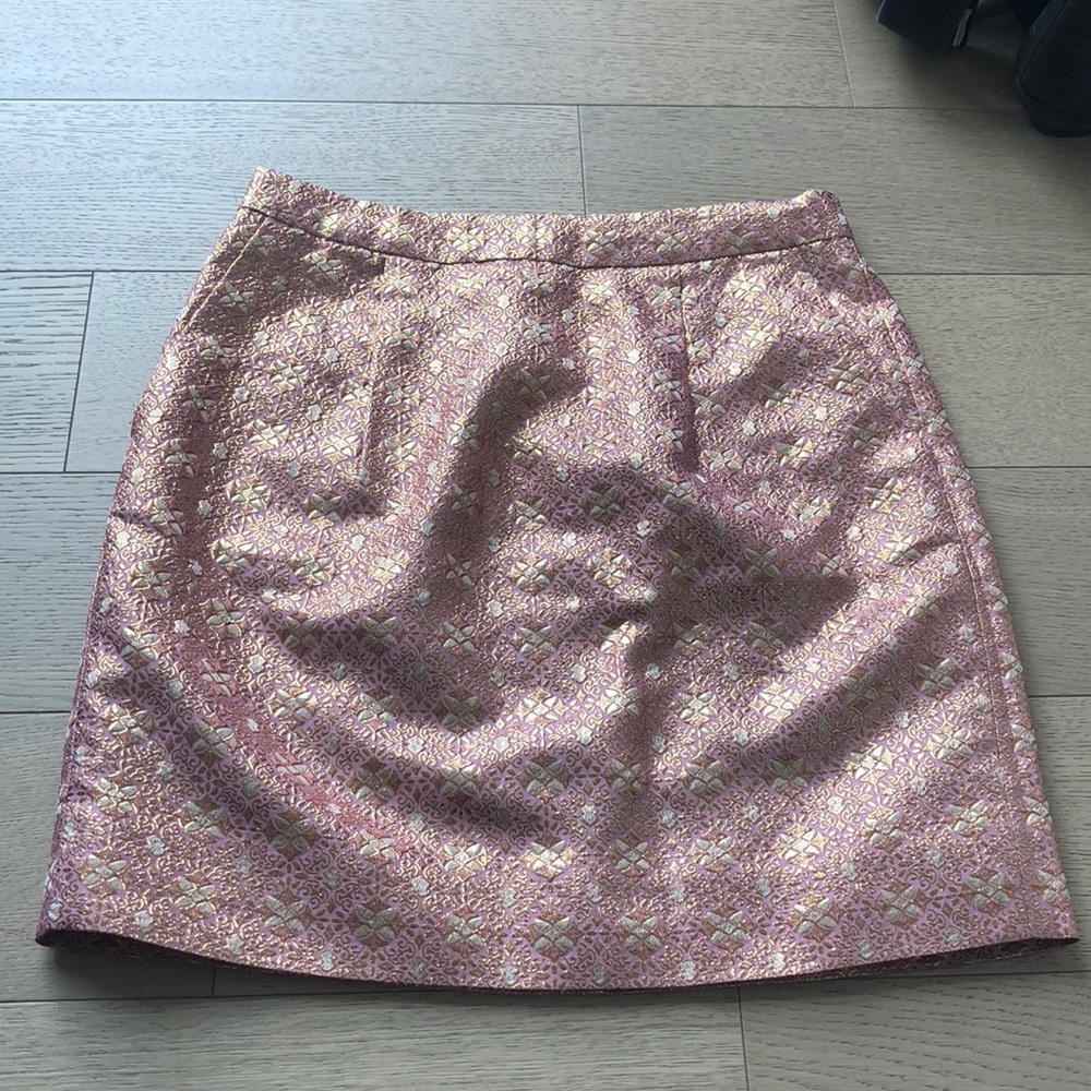 J Crew pink/gold skirt